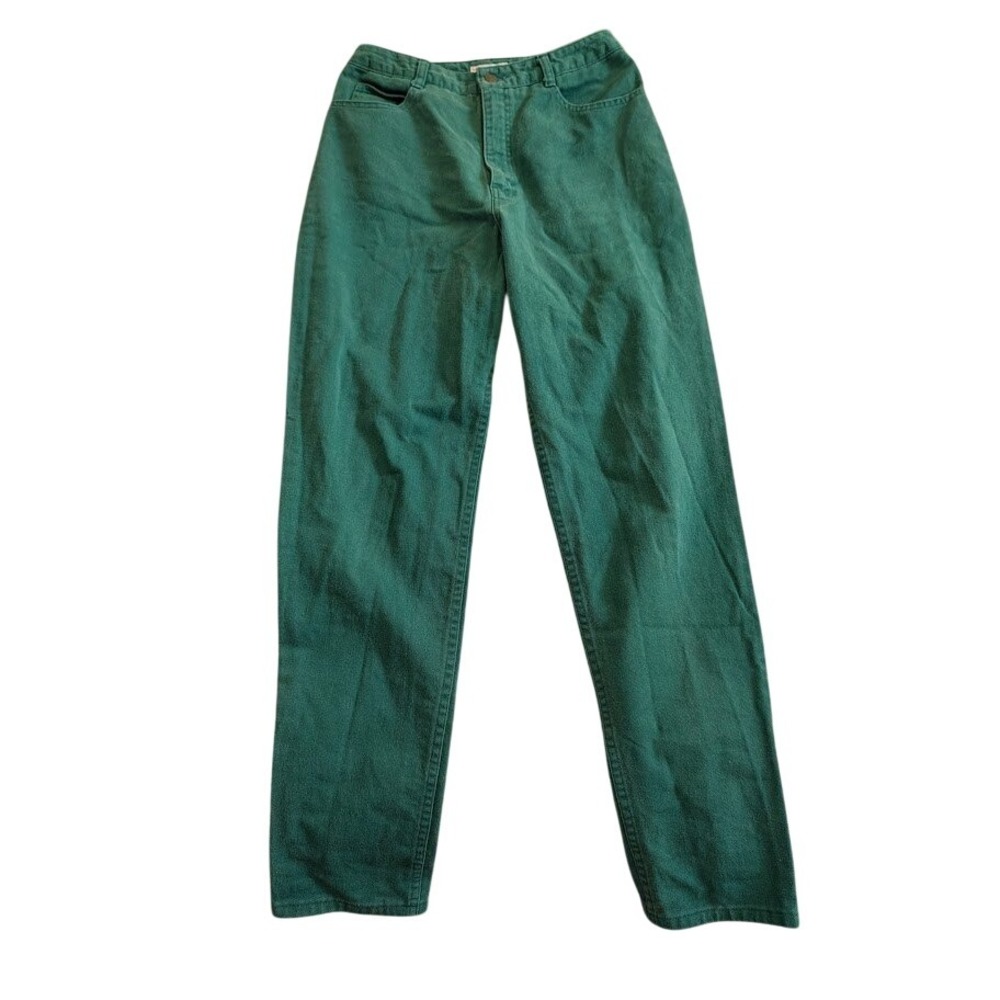 Vintage Talbots Women's 100% Cotton Green Denim Jeans Classic Fit Size 90s